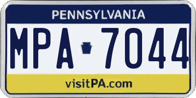 PA license plate MPA7044