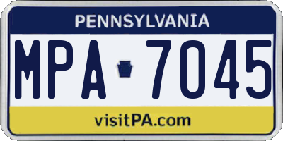 PA license plate MPA7045