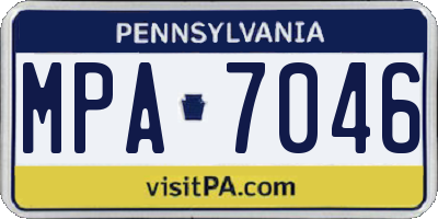 PA license plate MPA7046