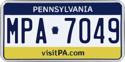 PA license plate MPA7049