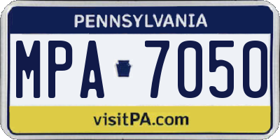PA license plate MPA7050