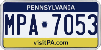 PA license plate MPA7053