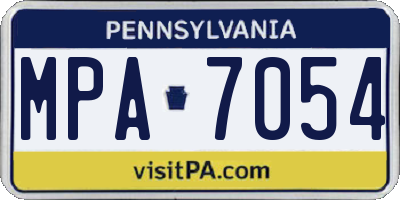 PA license plate MPA7054