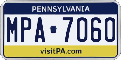 PA license plate MPA7060