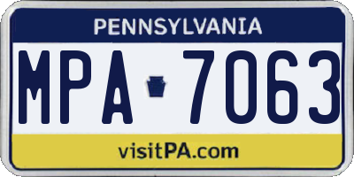 PA license plate MPA7063