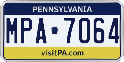 PA license plate MPA7064