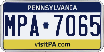 PA license plate MPA7065