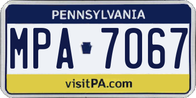 PA license plate MPA7067