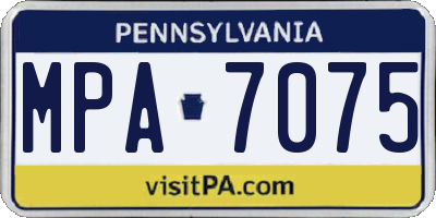 PA license plate MPA7075