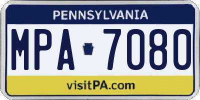 PA license plate MPA7080