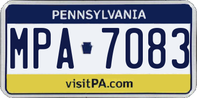 PA license plate MPA7083