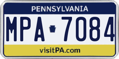 PA license plate MPA7084