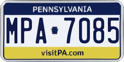 PA license plate MPA7085
