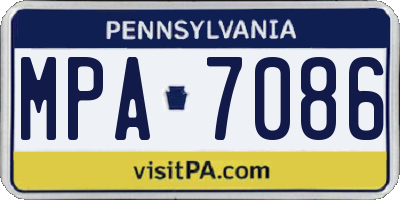PA license plate MPA7086