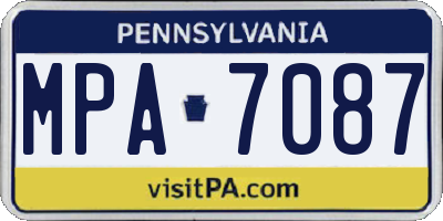 PA license plate MPA7087
