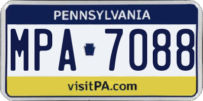 PA license plate MPA7088