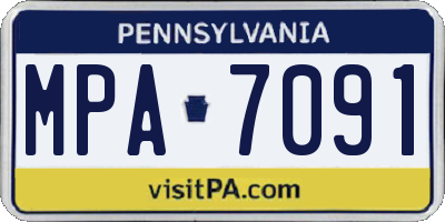 PA license plate MPA7091