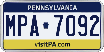 PA license plate MPA7092