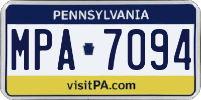 PA license plate MPA7094