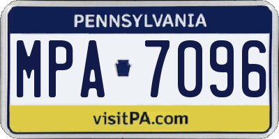 PA license plate MPA7096