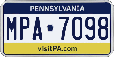 PA license plate MPA7098