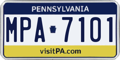 PA license plate MPA7101