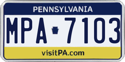PA license plate MPA7103