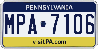 PA license plate MPA7106