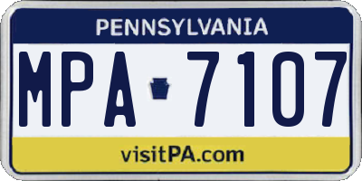 PA license plate MPA7107