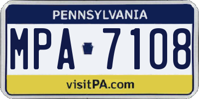 PA license plate MPA7108