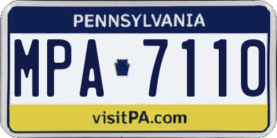PA license plate MPA7110
