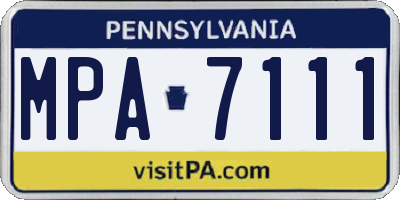 PA license plate MPA7111