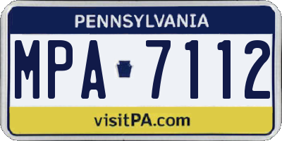 PA license plate MPA7112