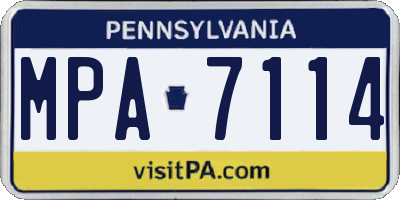 PA license plate MPA7114