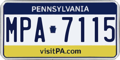 PA license plate MPA7115