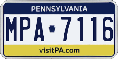 PA license plate MPA7116