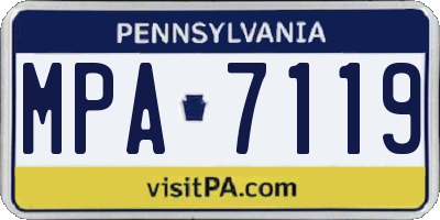 PA license plate MPA7119