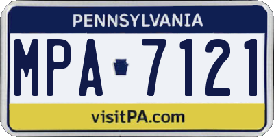 PA license plate MPA7121