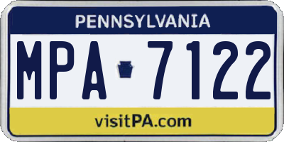 PA license plate MPA7122
