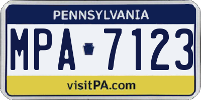 PA license plate MPA7123