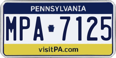 PA license plate MPA7125