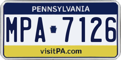 PA license plate MPA7126
