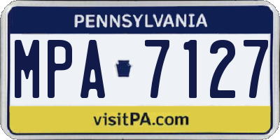 PA license plate MPA7127