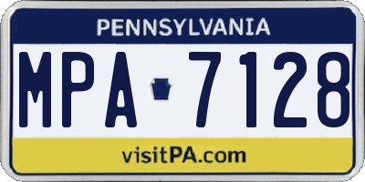 PA license plate MPA7128