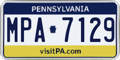 PA license plate MPA7129