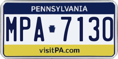 PA license plate MPA7130