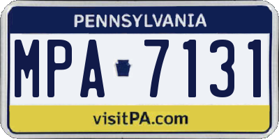 PA license plate MPA7131