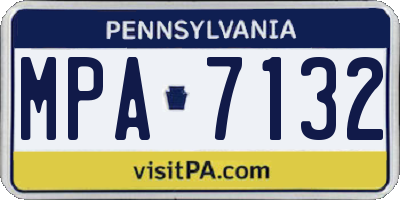 PA license plate MPA7132