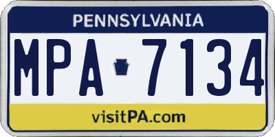 PA license plate MPA7134