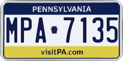 PA license plate MPA7135